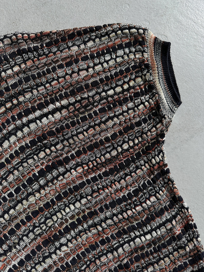 MISSONI - 1990s SHORT SLEEVE KNIT TOP
