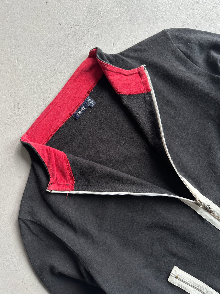 GIANFRANCO FERRÉ - 1990s BOTTLE NECK TRIPLE ZIP SWEATER