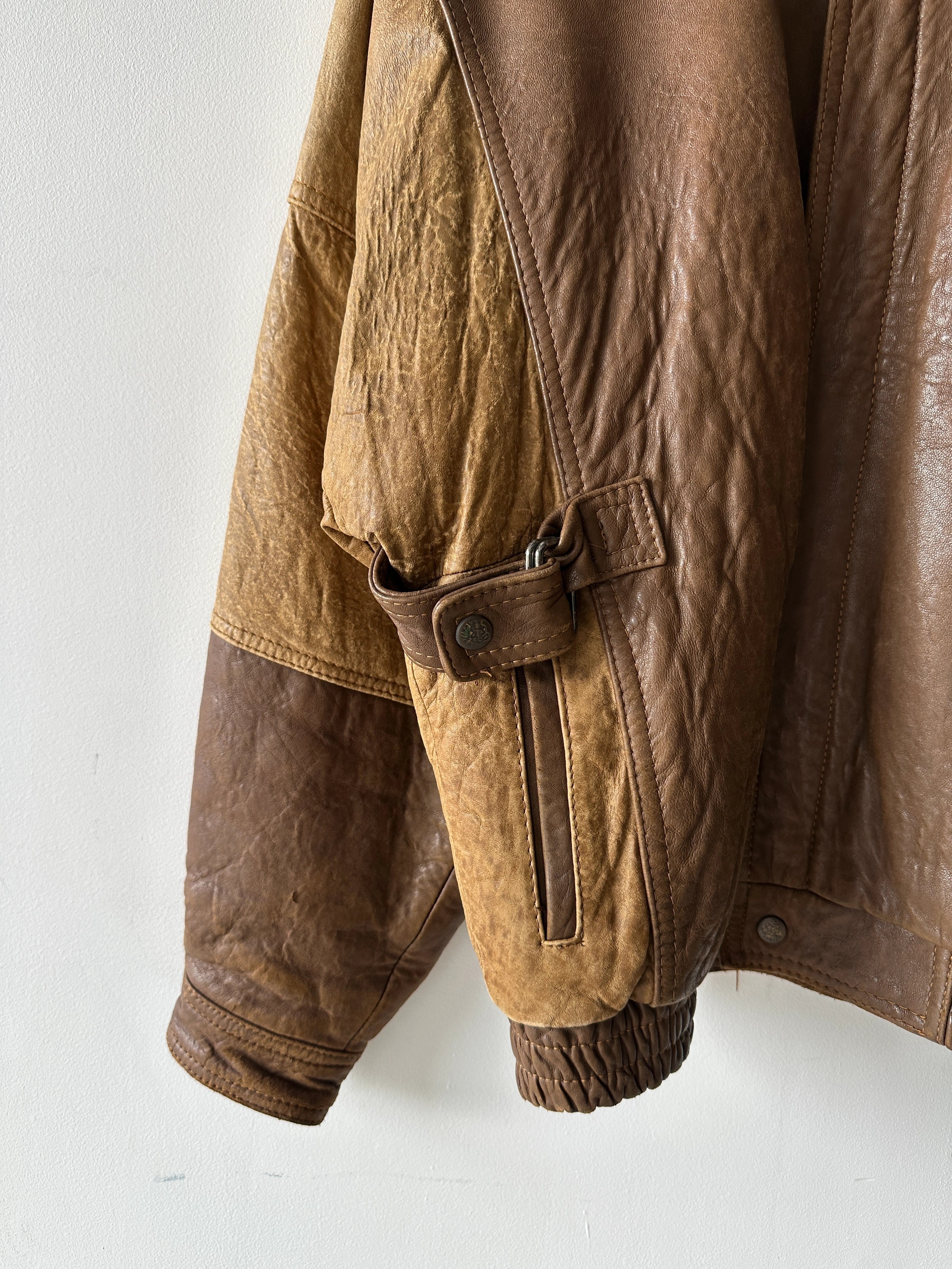 VALENTINO - early 1980s LEATHER BOMBER JACKET