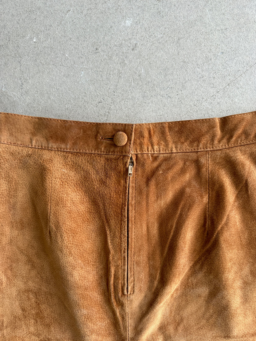SUEDE PENCIL SKIRT