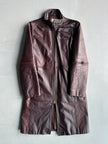 ARMANI JEANS - F/W 2000 LONG LEATHER COAT WITH PIPING DETAIL