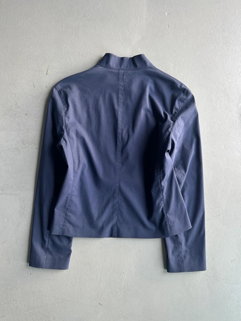 EMPORIO ARMANI - 1980s BLAZER WITH CONTRASTING PINK LACE SIDE CLOSURE