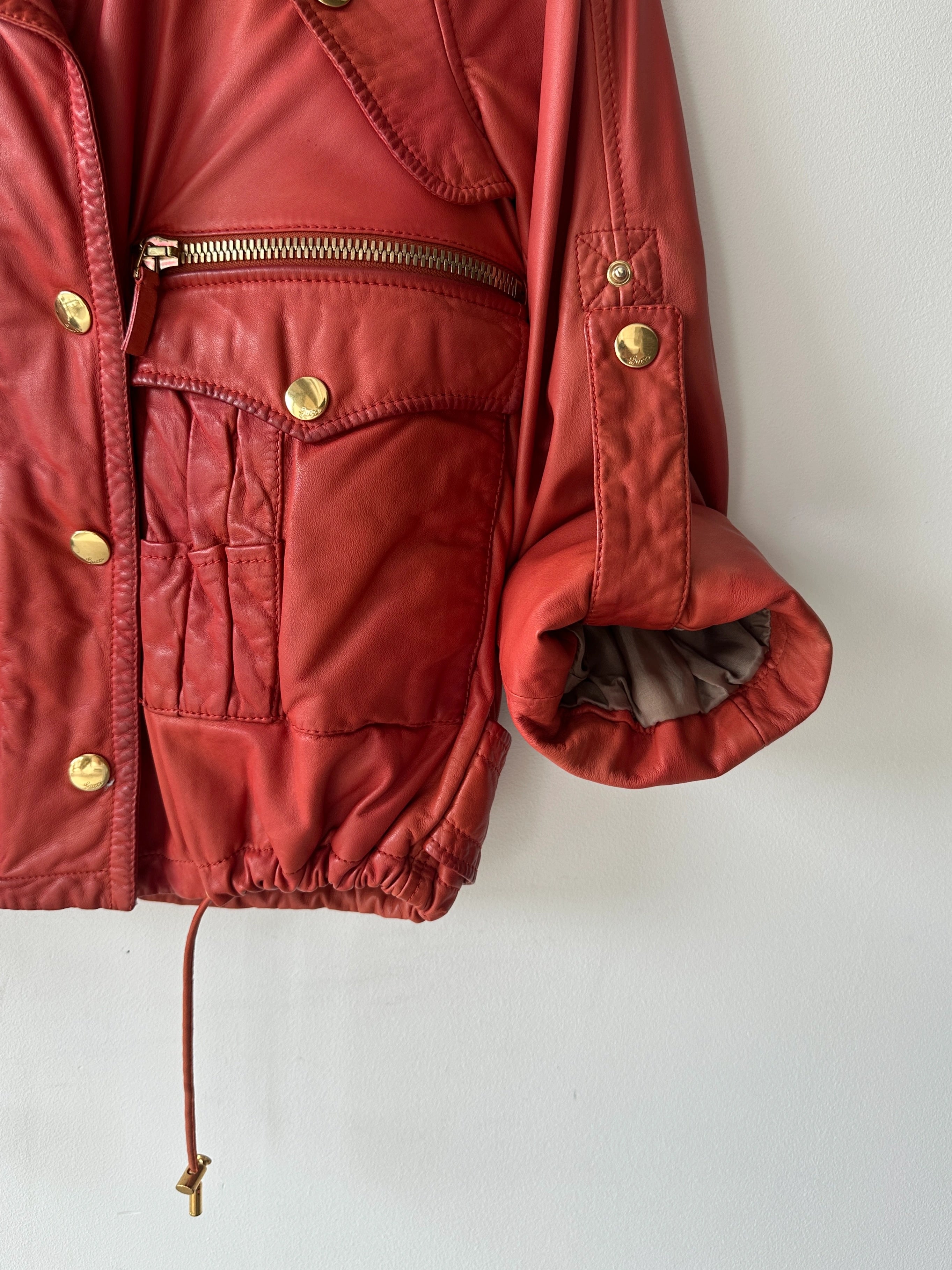 GUCCI - S/S 2009 ROLLED UP SLEEVE SOFT LEATHER BIKER JACKET