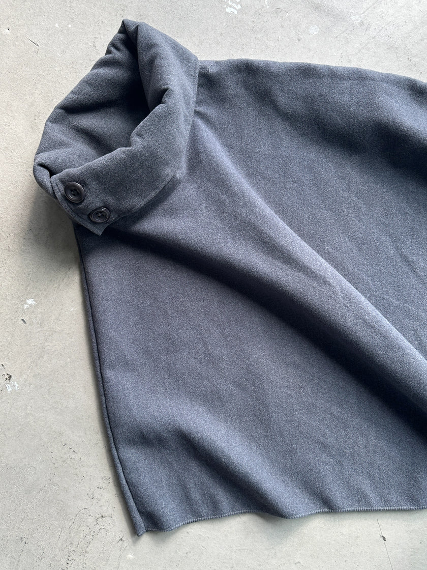 1990s WOOL FUNNEL NECK PONCHO CAPE