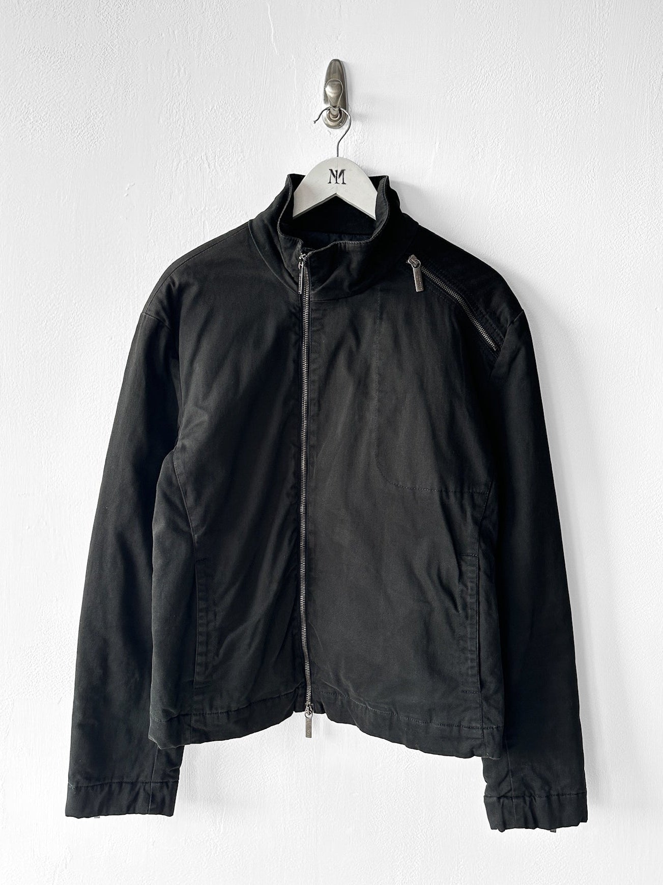 BIKKEMBERGS - early 2000s LOGO TAPE AT BACK BIKER JACKET