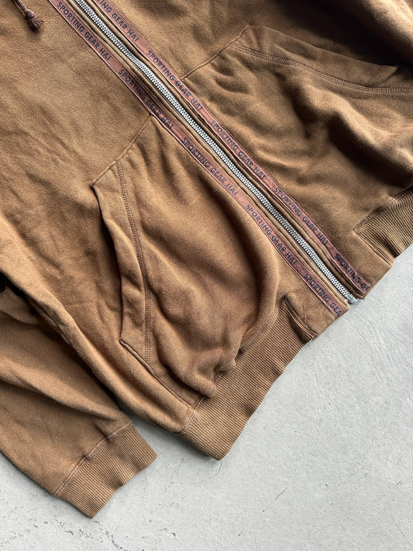 ISSEY MIYAKE HAI SPORTING GEAR - 1980s ZIPPED HOODED SWEATER