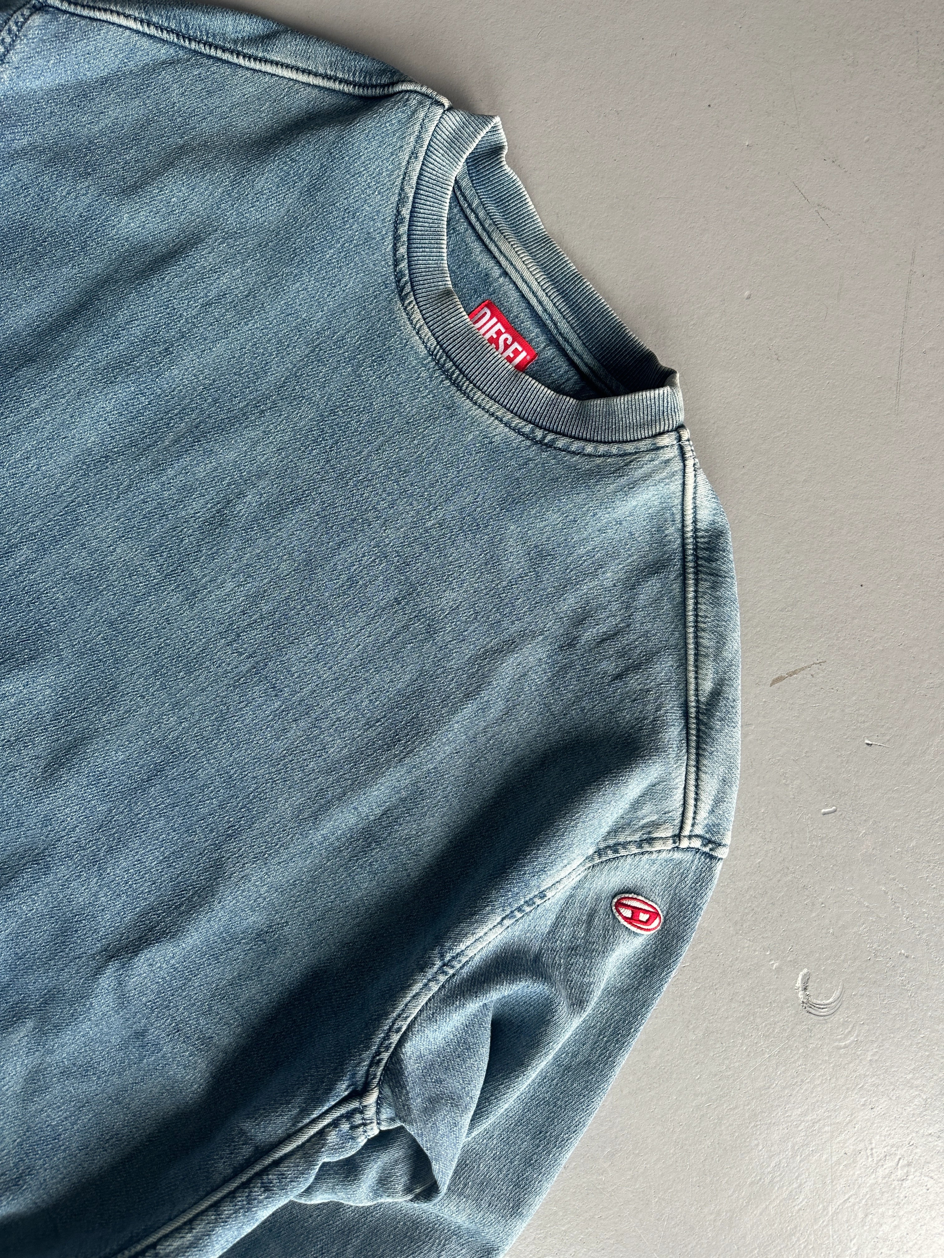 DIESEL - 2000s DENIM LOOK CREWNECK SWEATER