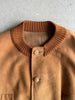 1980s SUEDE BOMBER JACKET WITH KNITTED COLLAR