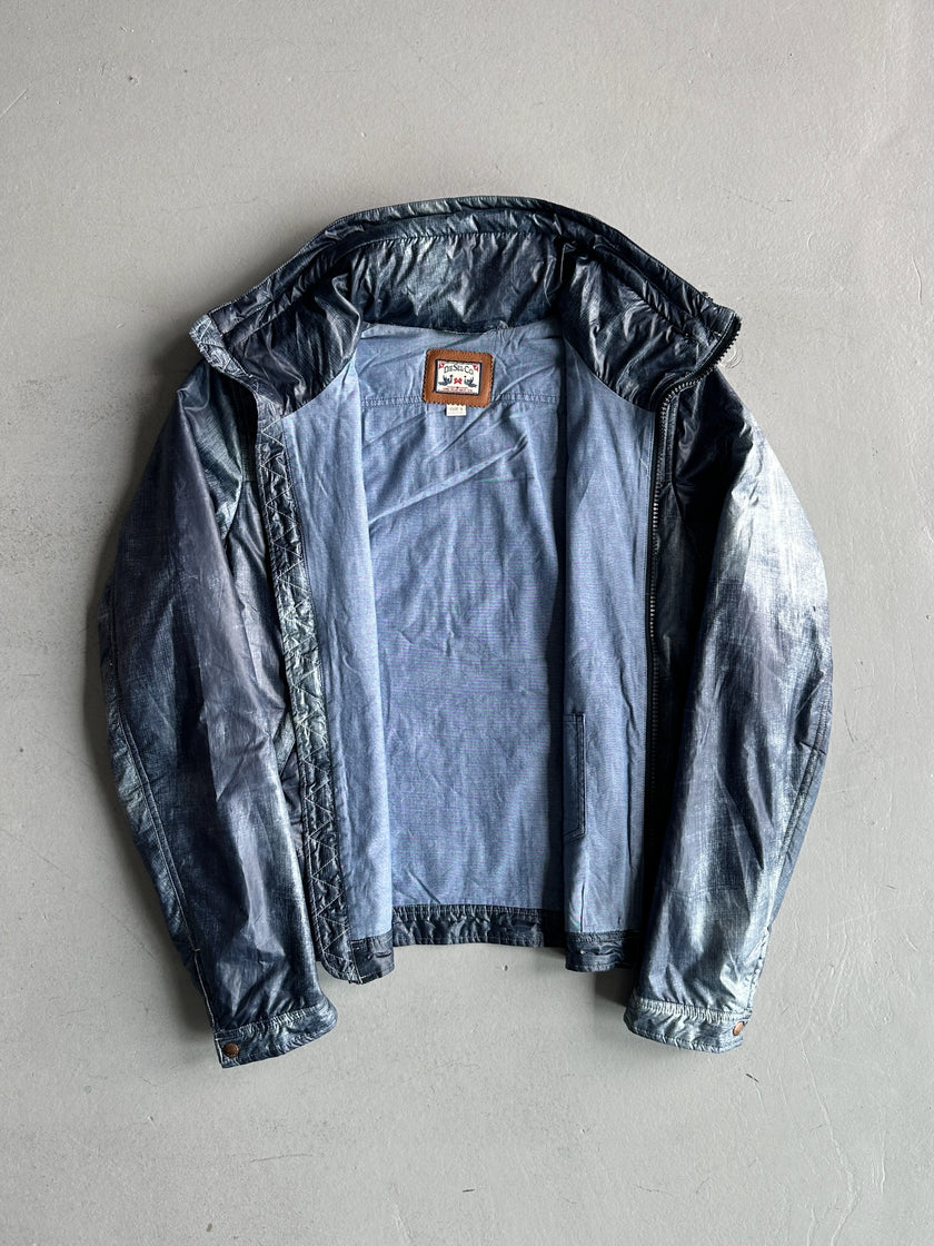 DIESEL - 2000s TROMPE L'OEIL DENIM PRINT PUFFER JACKET