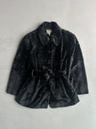 ARMANI JEANS - F/W 1996 FAUX SHEARLING JACKET WITH BELT AT WAIST