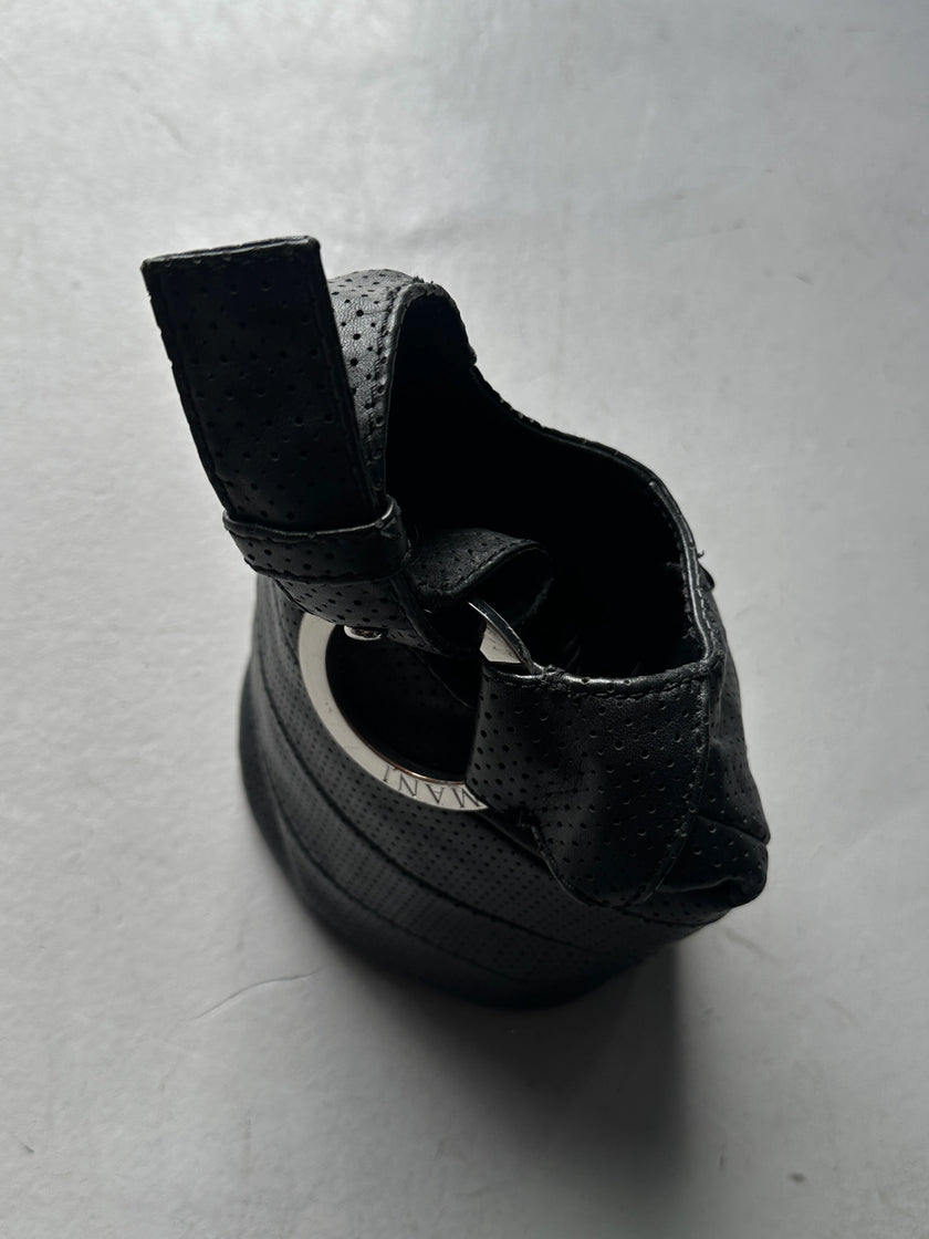 ARMANI JEANS - 2000s PERFORATED LEATHER BUCKET BAG