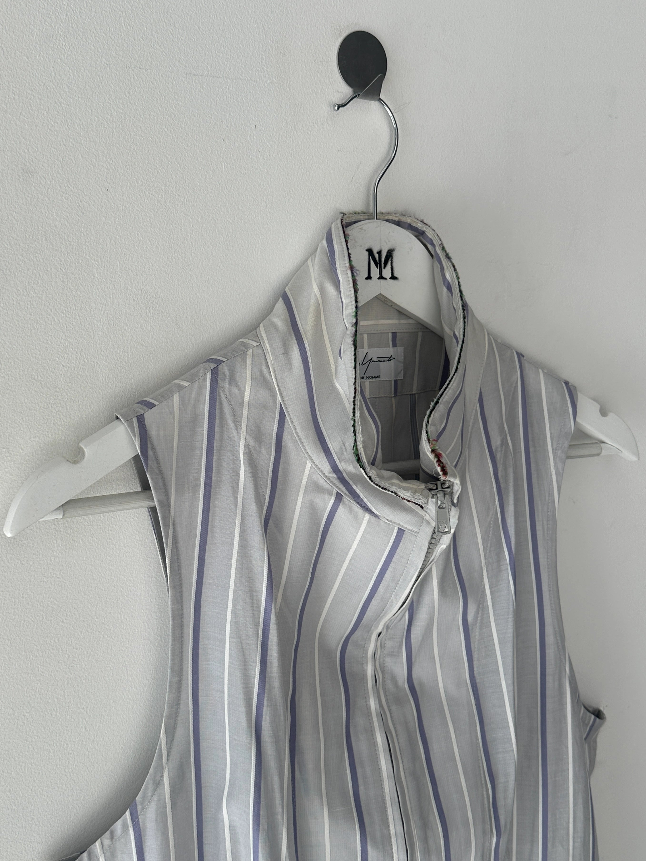 YOHJI YAMAMOTO -  late 2010s STRIPED VEST WITH TWO WAY FRONT ZIP