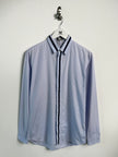 DIOR - late 2010s LONG SLEEVE SHIRT WITH CONTRAST STRIPE DETAILING AT FRONT AND COLLAR
