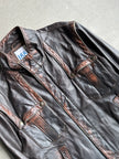 CERRUTI 1881 - 1980s CARGO DISTRESSED LEATHER JACKET