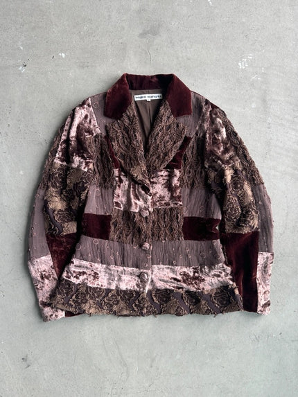 YOSHIKI HISHINUMA - 1990s PATCHWORK VELVET BLAZER