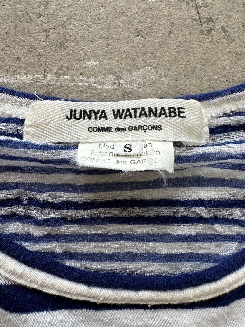 JUNYA WATANABE COMME DES GARÇONS - 2010 PANELED WORN IN LOOK 3/4 SLEEVE TOP