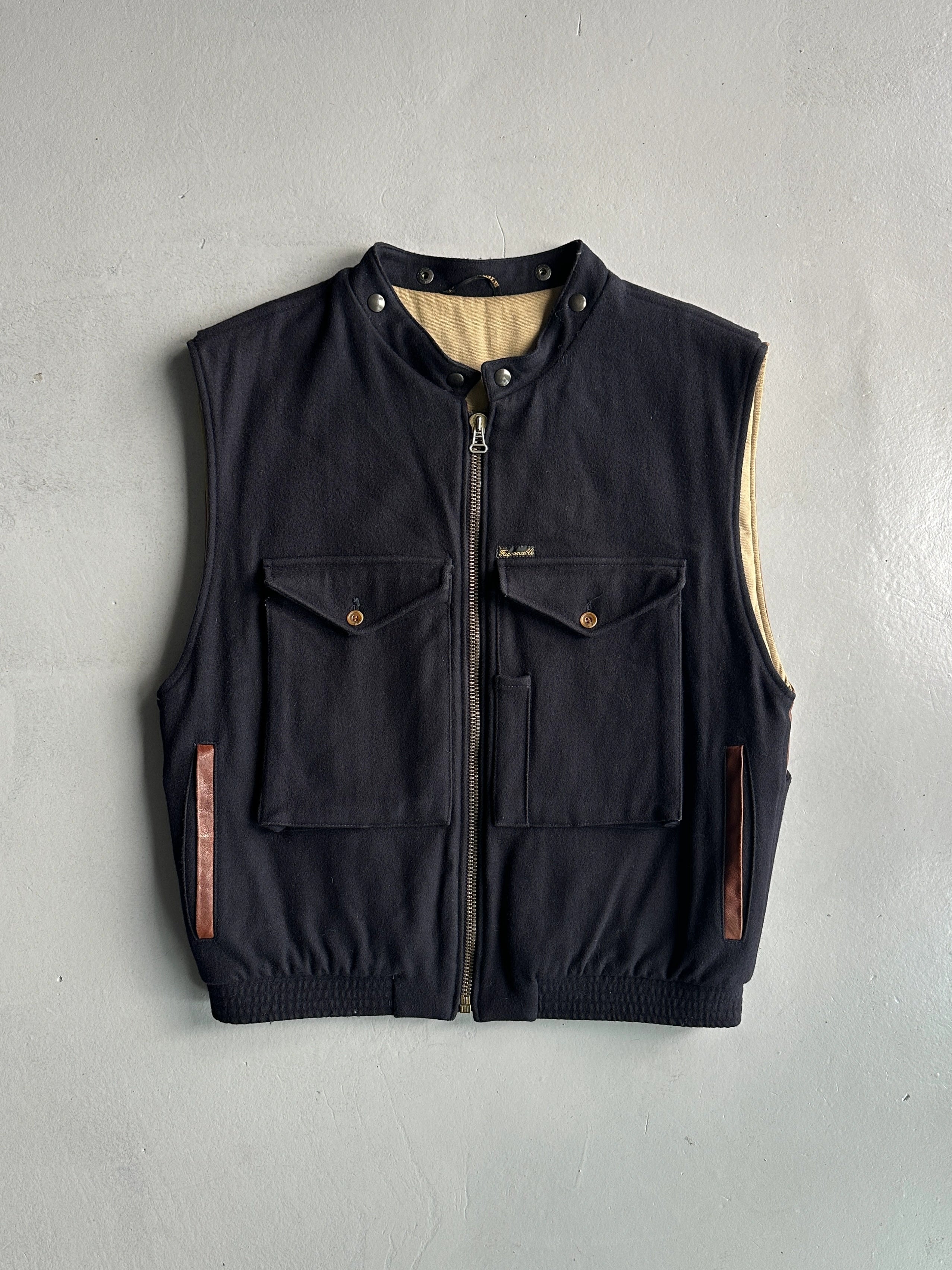 FAÇONNABLE BY ALBERT GOLDBERG - 1980s PANELED VEST GILET JACKET