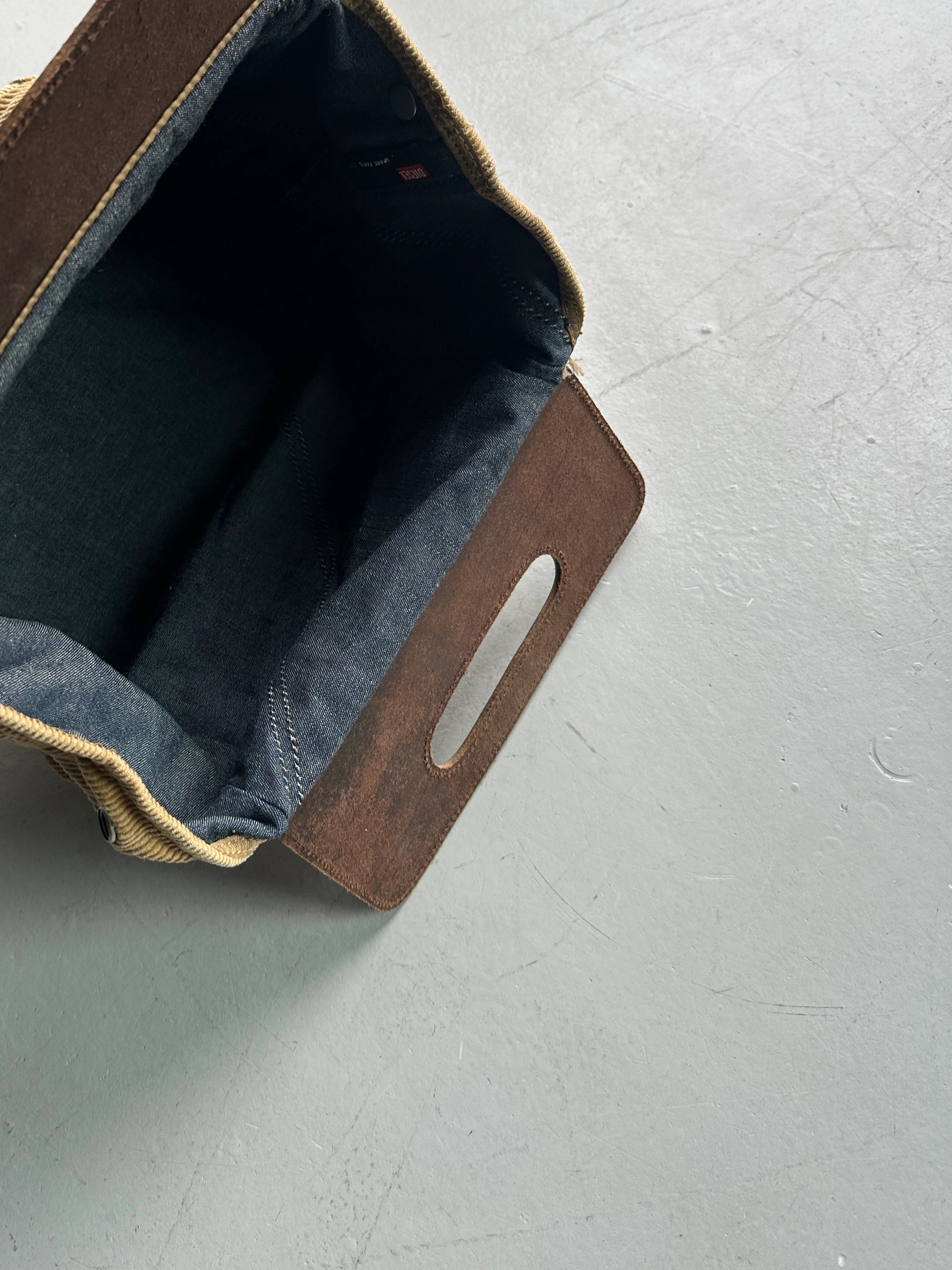 DIESEL SPARE PARTS - 2000s CORDUROY BOX BAG