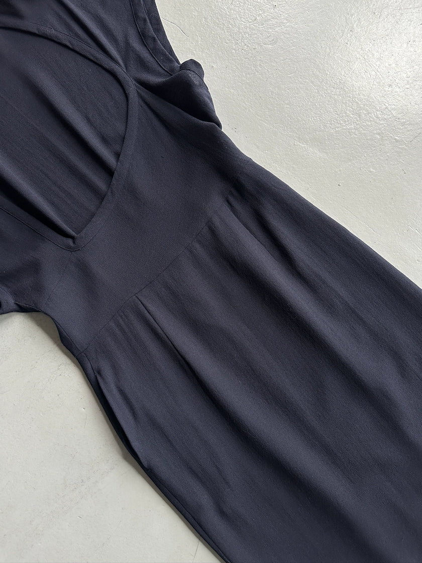 COMME DES GARÇONS - S/S 1989 ASYMMETRIC DEEP NECKLINE LONG DRESS