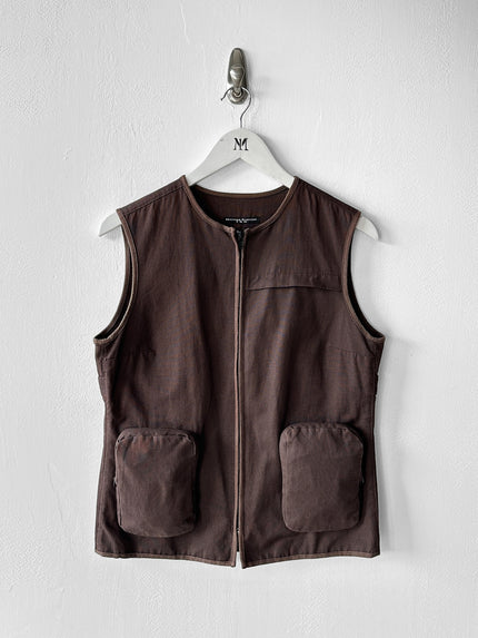 ITALIAN LABEL - late 1990s ZIPPED VEST GILET WITH ZIP OFF BACK POCKET PANEL
