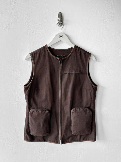 ITALIAN LABEL - late 1990s ZIPPED VEST GILET WITH ZIP OFF BACK POCKET PANEL