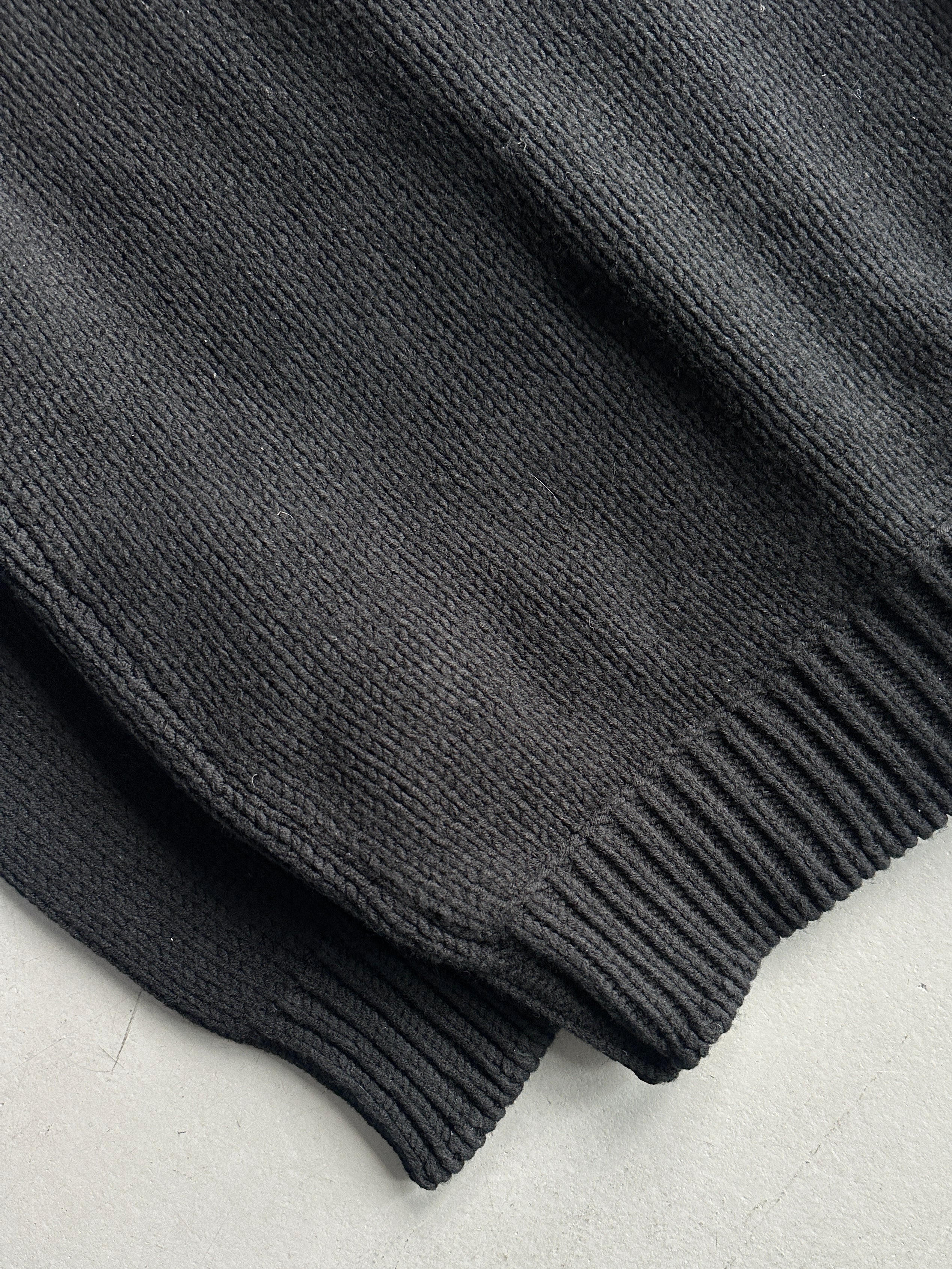 TRUSSARDI - 2000s DOUBLE BREASTED CHUNKY KNIT CARDIGAN