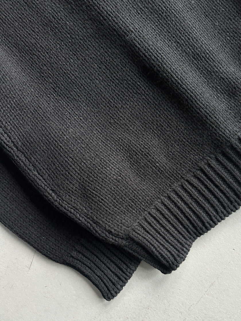 TRUSSARDI - 2000s DOUBLE BREASTED CHUNKY KNIT CARDIGAN