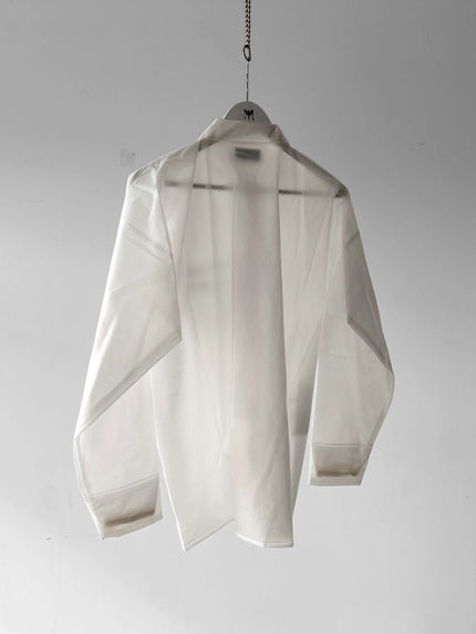 ARMANI JEANS 2000s  SEMI TRANSPARENT PVC BUTTONED SHIRT