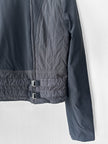 NO LABEL early 2000s CROP FIT JACKET WITH OFF THE CENTRE ZIP AND BUCKLE DETAIL AT WAIST
