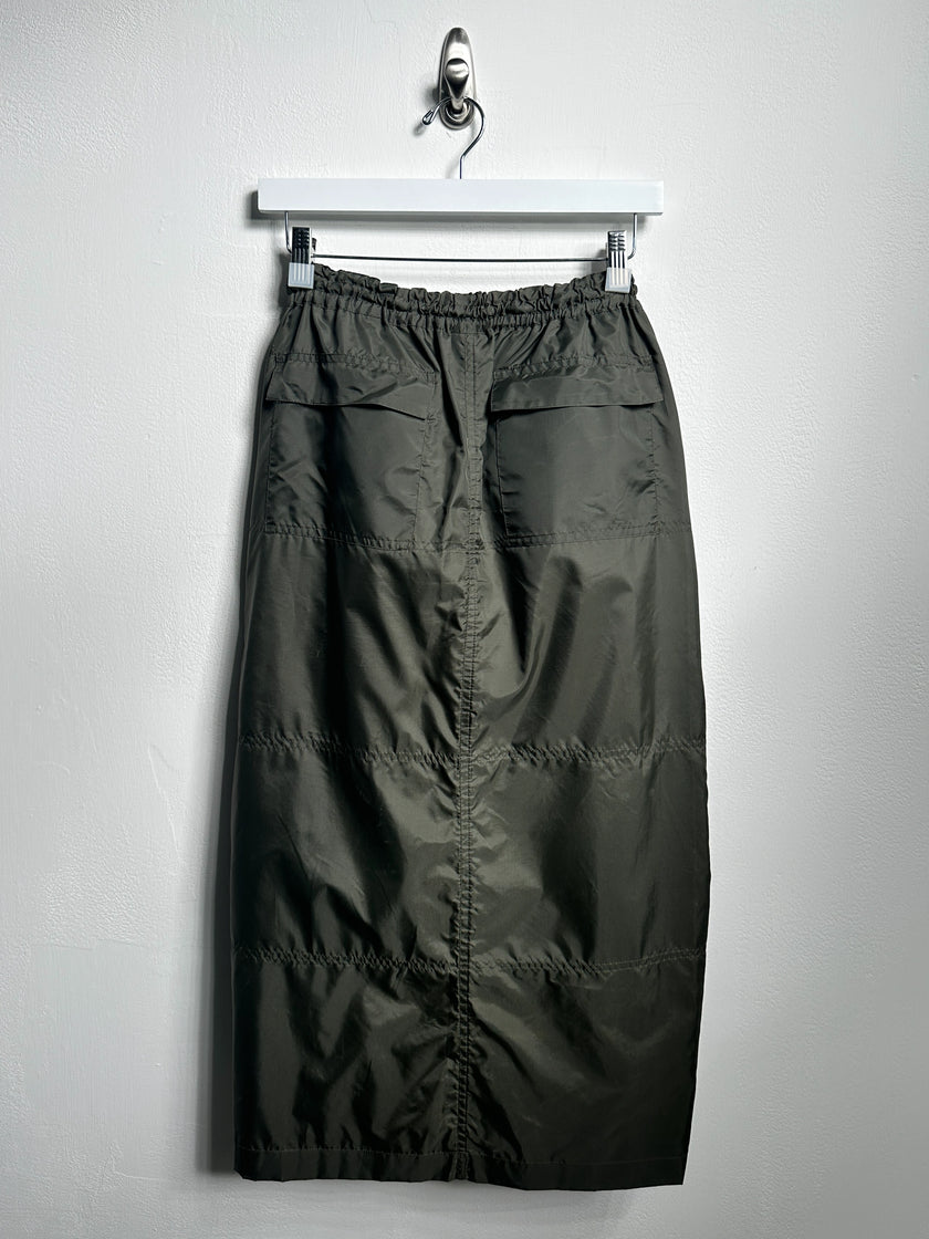 FINAL HOME - early 2000s NYLON MAXY SKIRT WITH ZIPPED SIDE POCKETS
