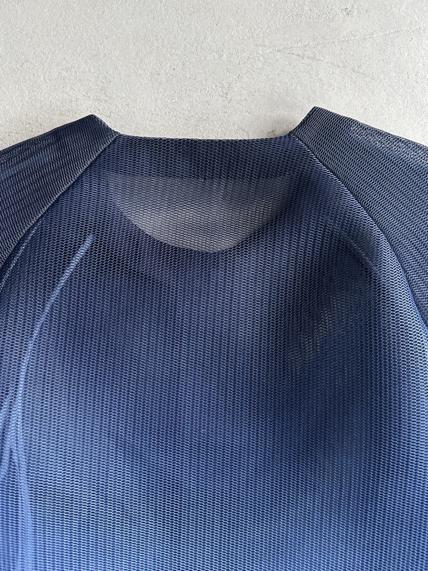 ARMANI COLLEZIONI - S/S 2015 GRADIENT BLUE STRUCTURED MESH JACKET