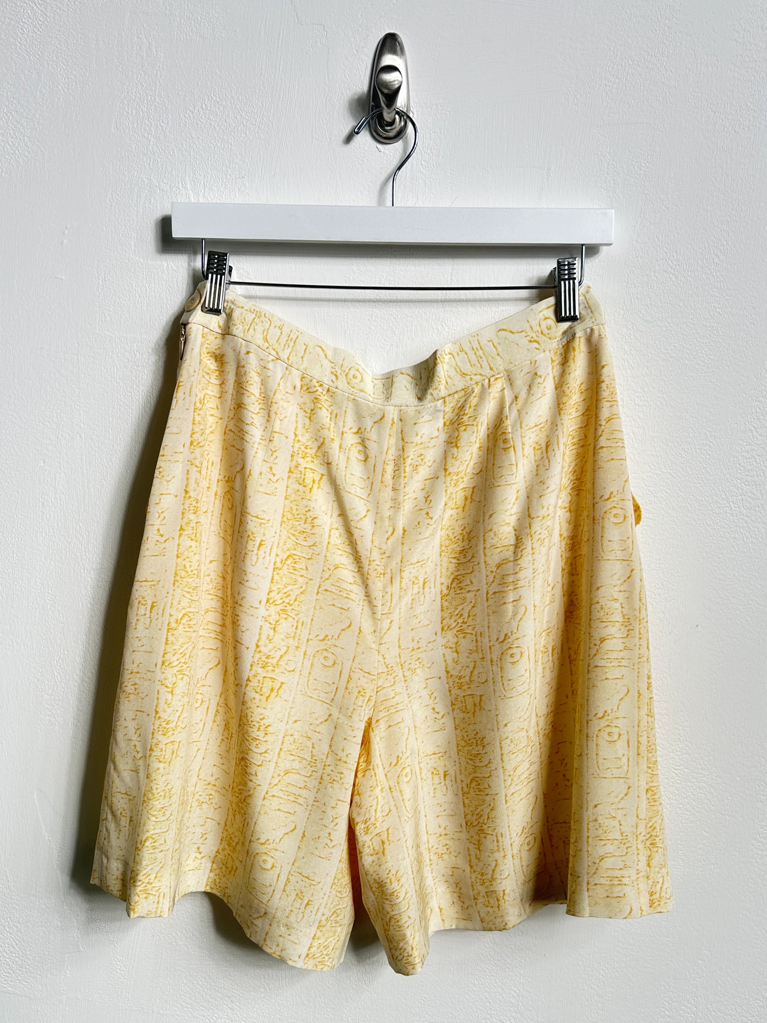 ESCADA - 1980s SILK PLEATED BERMUDA SHORTS
