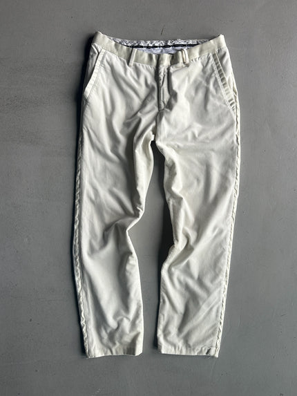 DOLCE & GABBANA - early 2000s STRAIGHT FIT TROUSERS WITH SILK BAND AT WAIST