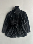 ARMANI JEANS - F/W 1996 FAUX SHEARLING JACKET WITH BELT AT WAIST