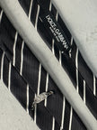 DOLCE & GABBANA  - 1990s SILK PATTERNED SKINNY TIE