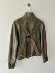 BRITISH LABEL - late 1990s LEATHER JACKET WITH BONDAGE DETAILS