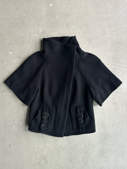 ARMANI EXCHANGE - 2000s ASYMMETRICAL FRONT HALF SLEEVE JACKET