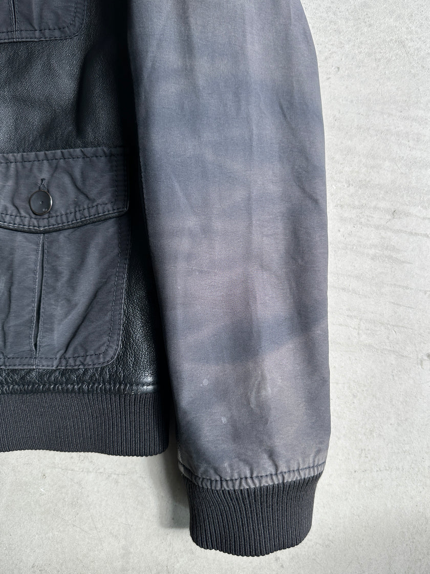 ARMANI JEANS - 1990 LEATHER BOMBER JACKET