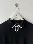 YOHJI YAMAMOTO Y'S - early 1990s LONG SLEEVE TOP WITH BUTTON DETAIL AT COLLAR