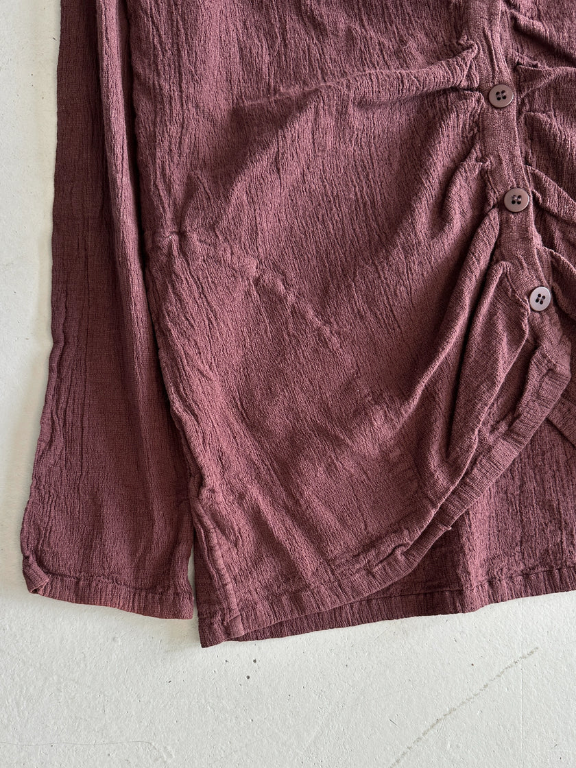 ISSEY MIYAKE ME - S/S 2004 RUCHED FRONT LONG SLEEVE TOP