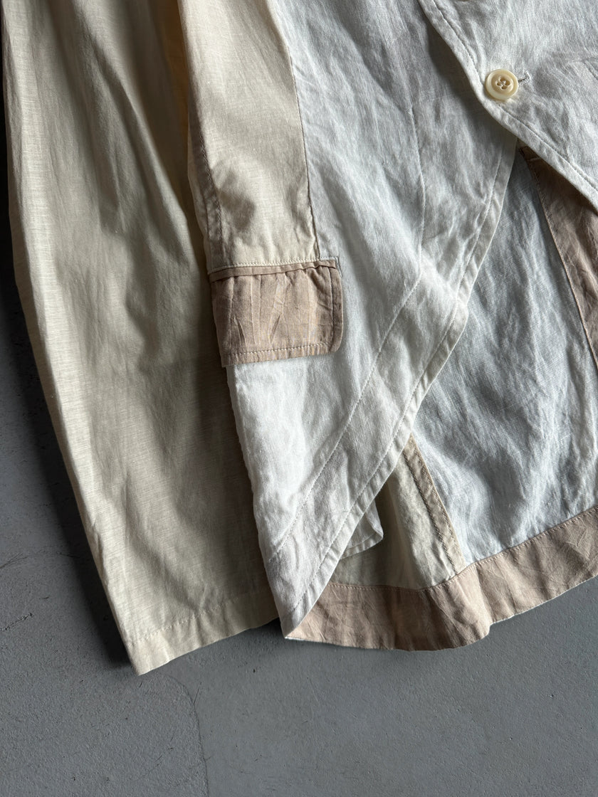 YOHJI YAMAMOTO Y'S - 1990s COLOUR BLOCKING LINEN BLAZER