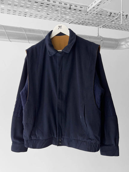 GIVENCHY - 1980s WOOL BOMBER JACKET WITH KNIT DETAILS