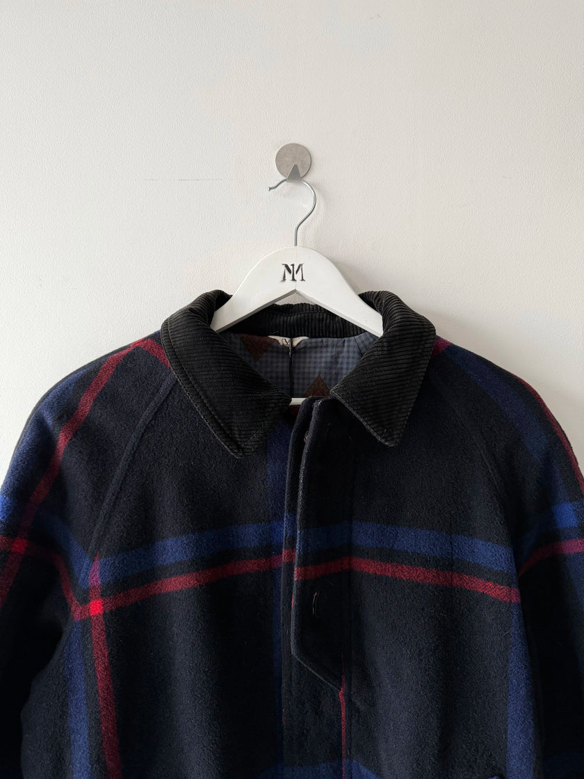 VALENTINO - 1980s BOXY FIT PLAID BOMBER JACKET