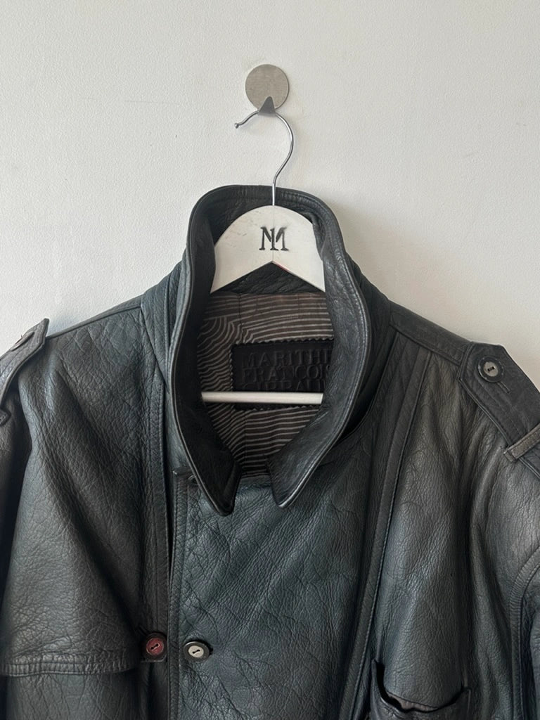 LES MILLÉSIMES DE MARITHÉ & FRANÇOIS GIRBAUD - early 1990s LEATHER BOMBER JACKET