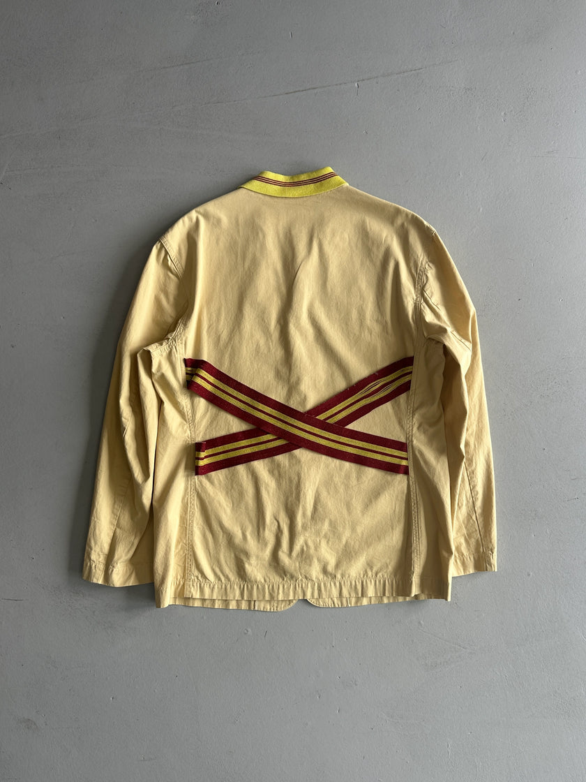 JEAN PAUL GAULTIER JUNIOR - “RAP'SODY IN BLUE” S/S 1990 BONDAGE COTTON BLAZER