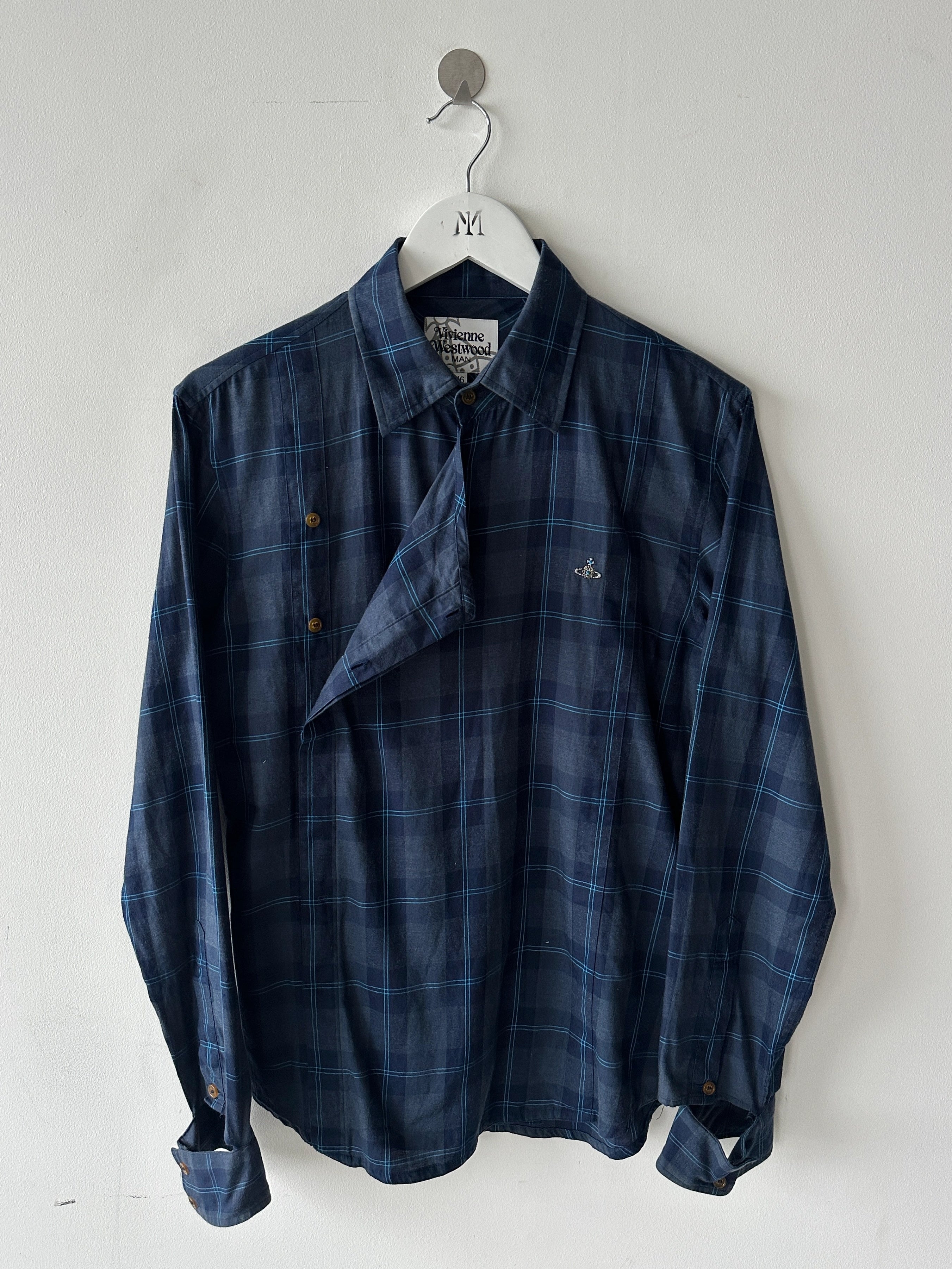 VIVIENNE WESTWOOD - 2000s PLAID SHIRT WITH ASYMMETRICAL PANEL
