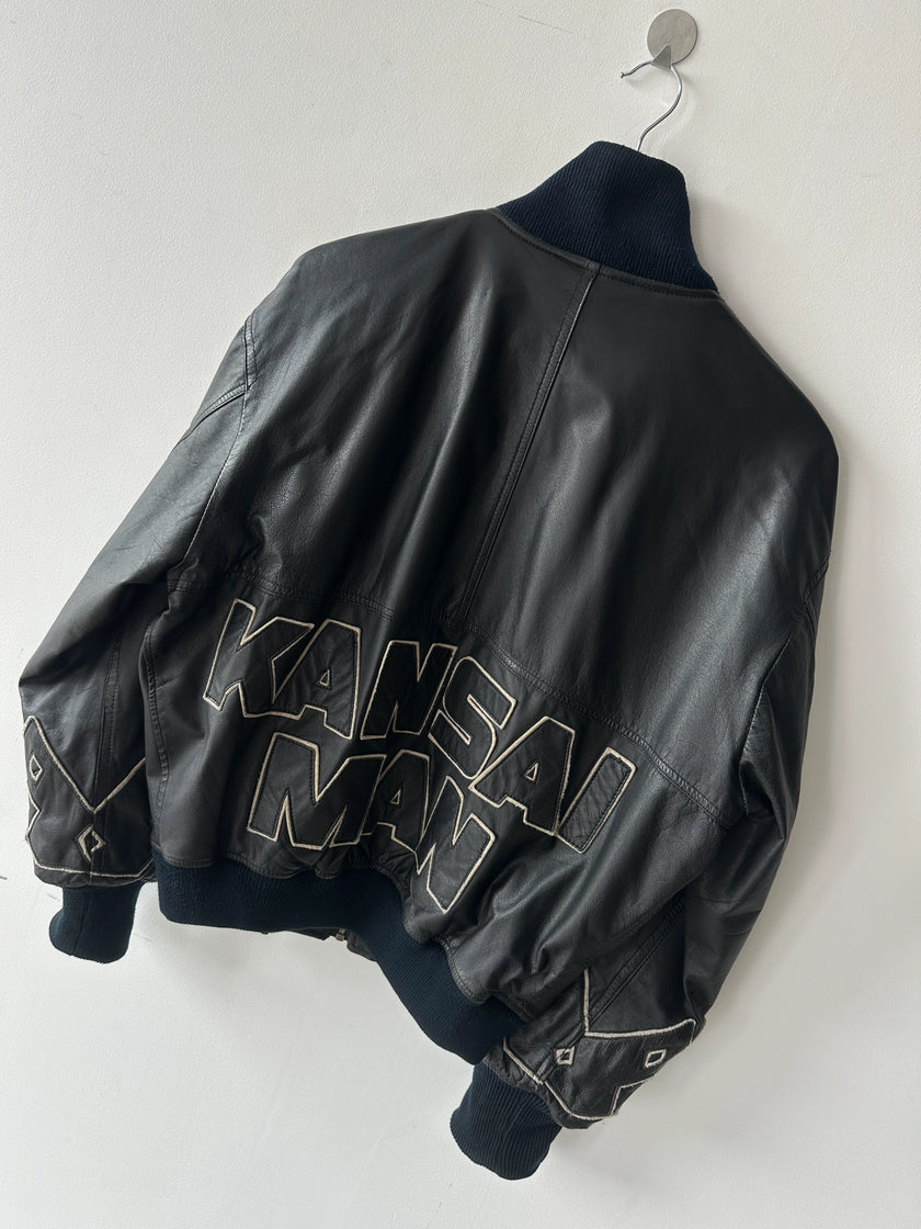 KANSAI YAMAMOTO - 1990s LEATHER BOMBER JACKET