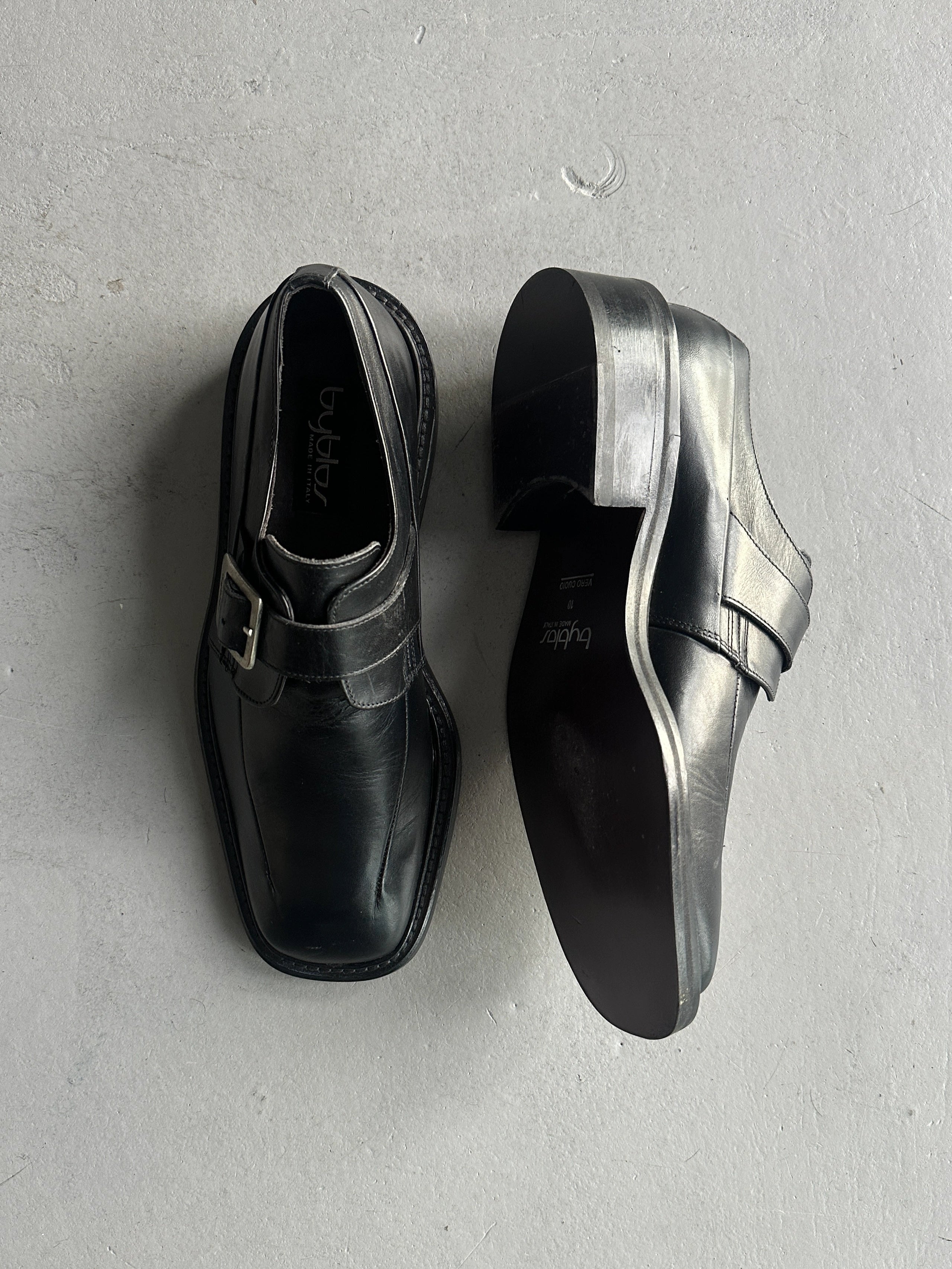 BYBLOS - 1980s MONK LEATHER SHOES