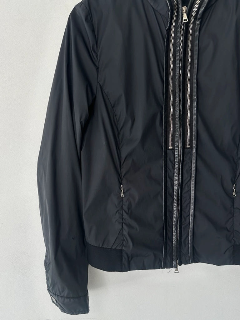 JOHN RICHMOND - early 2000s NYLON JACKET WITH TRIPLE ZIP AT COLLAR