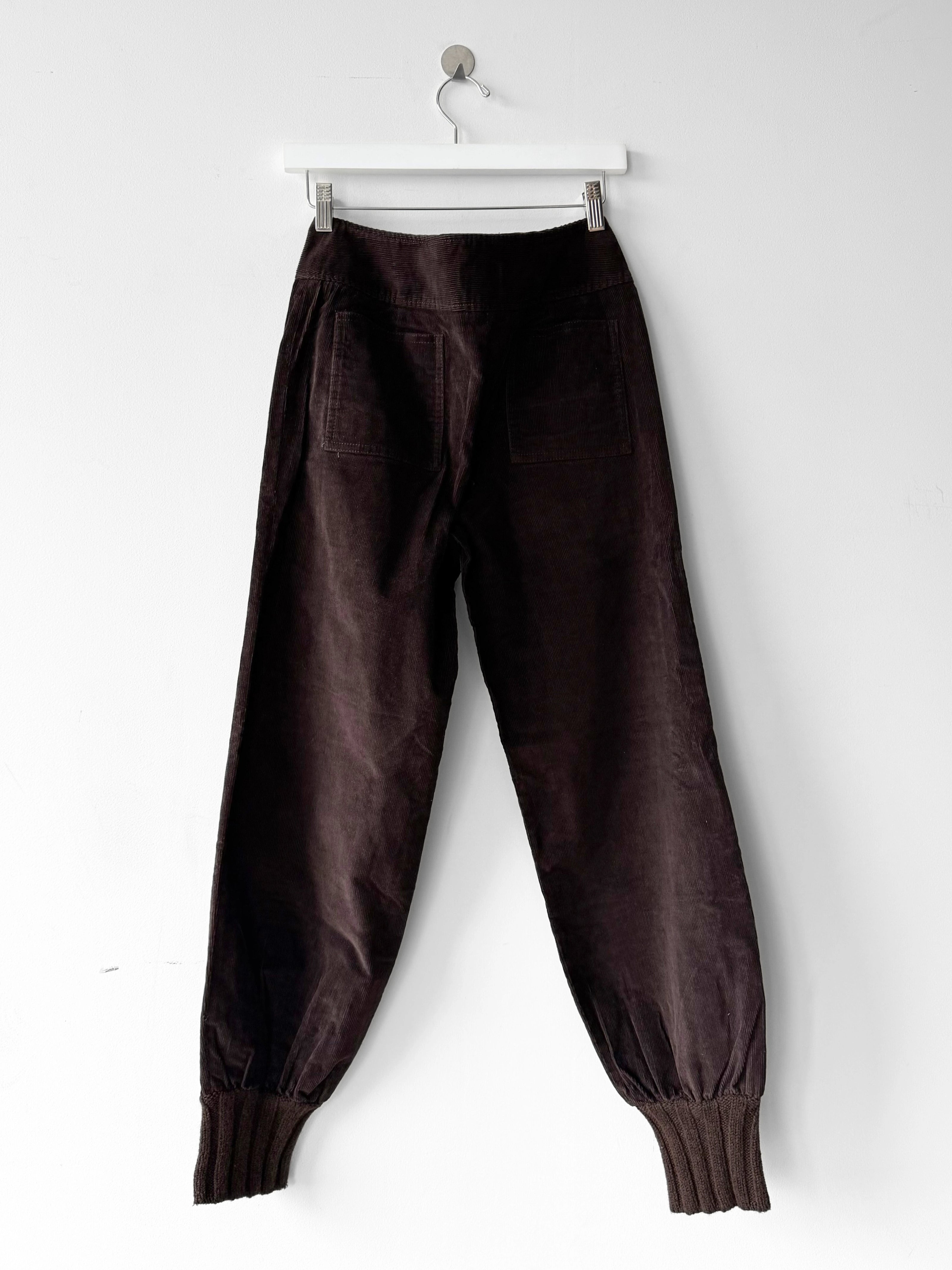 ICEBERG - early 2000s CORDUROY TROUSERS WITH KNIT CUFFS